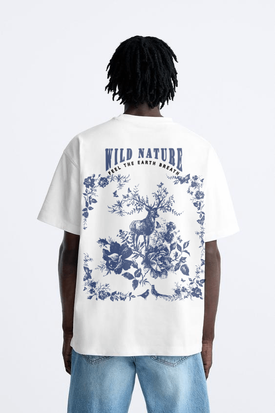 Wild nature terry oversized t shirt