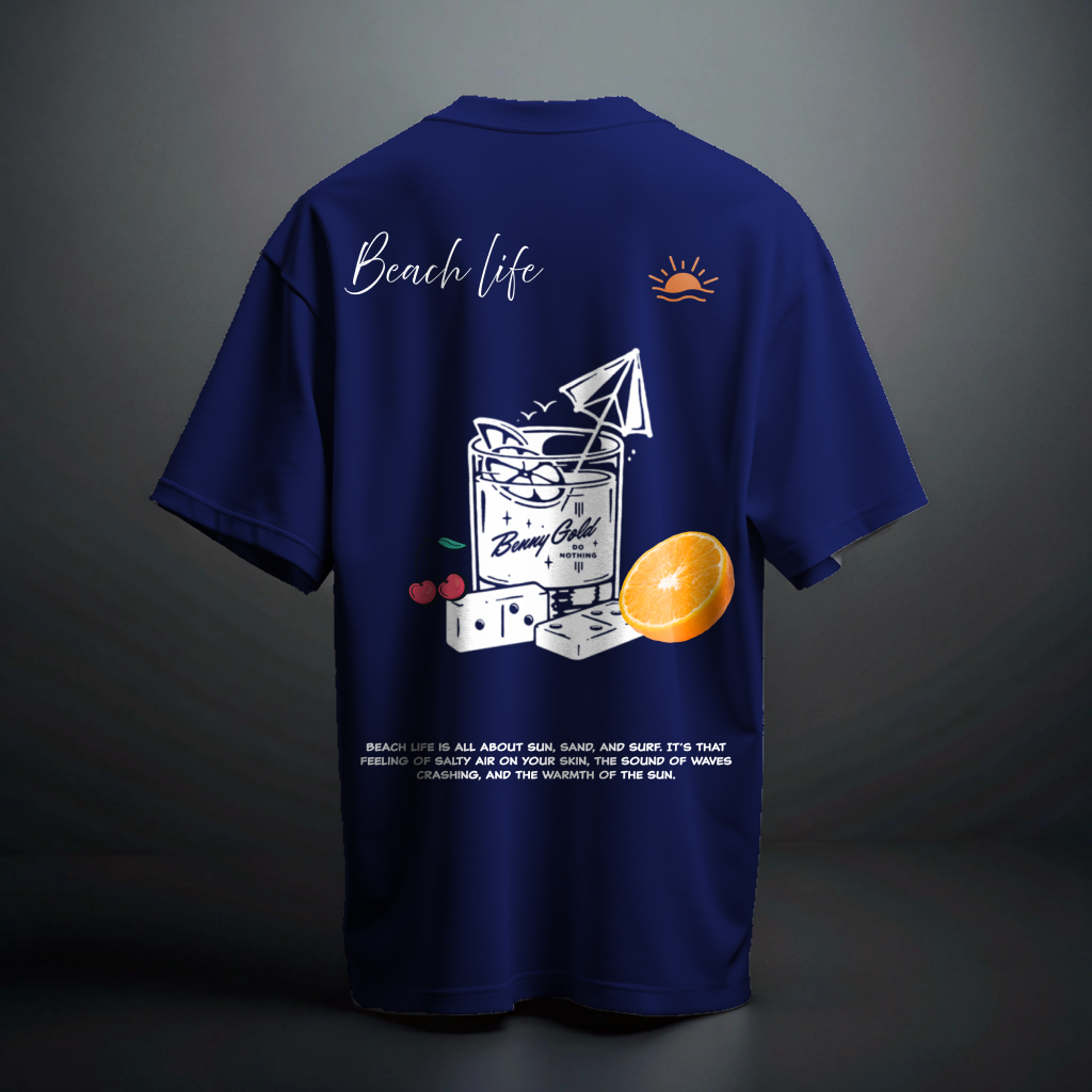 Beach life royal blue oversized t shirt