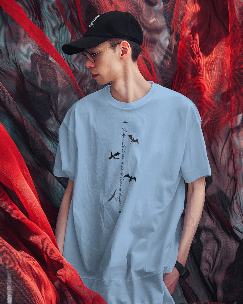 Baby blue terry oversized t shirt