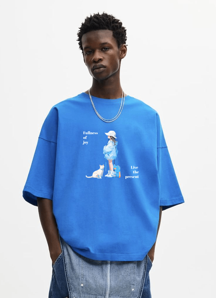 Royal blue oversized t shirt